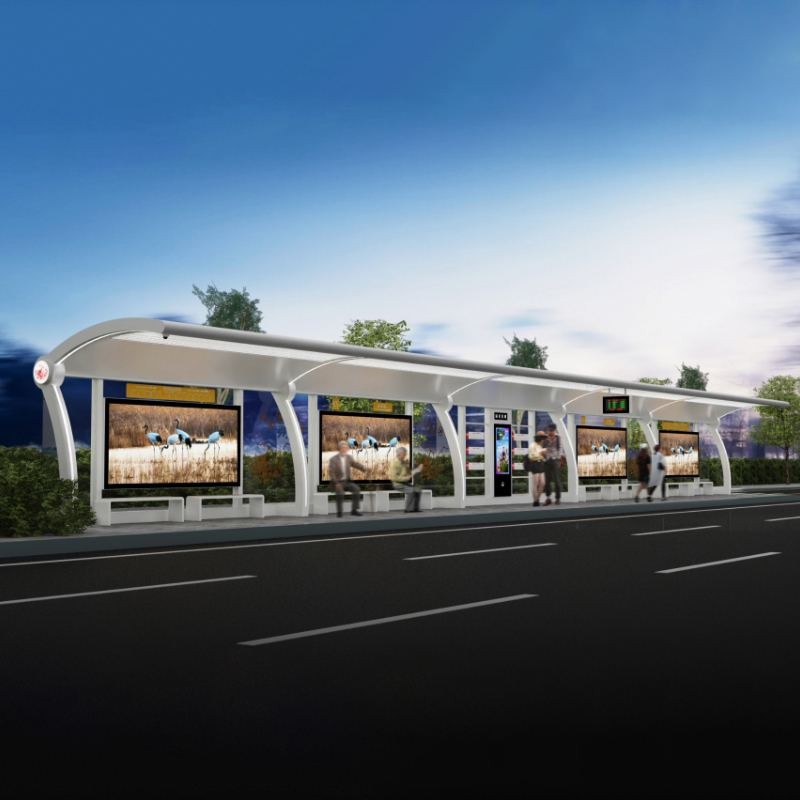 Bussh&aring;llplatsskydd med b&auml;nk-ZEMSO-HCT-0064