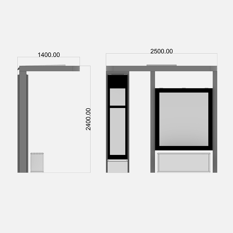 야외 현대식 버스 정류장 Shelter-HCT-0121