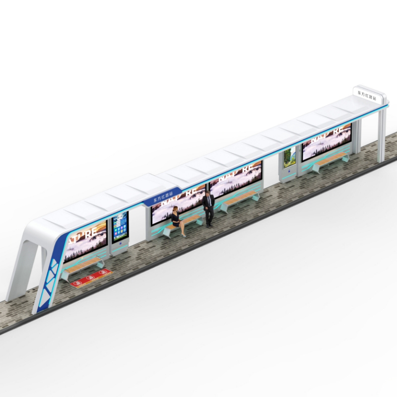 Utomhus Smart Metal Bus Stop Shelter-ZEMSO-HCT-0039