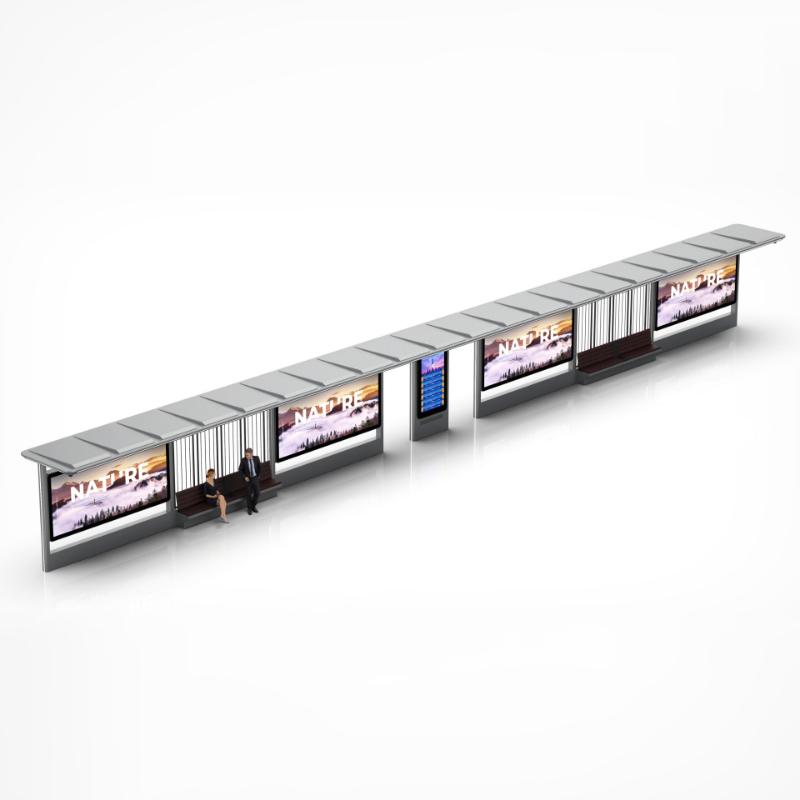 Utomhus Smart Metal Bus Stop med s&auml;ten -ZEMSO-HCT-0056