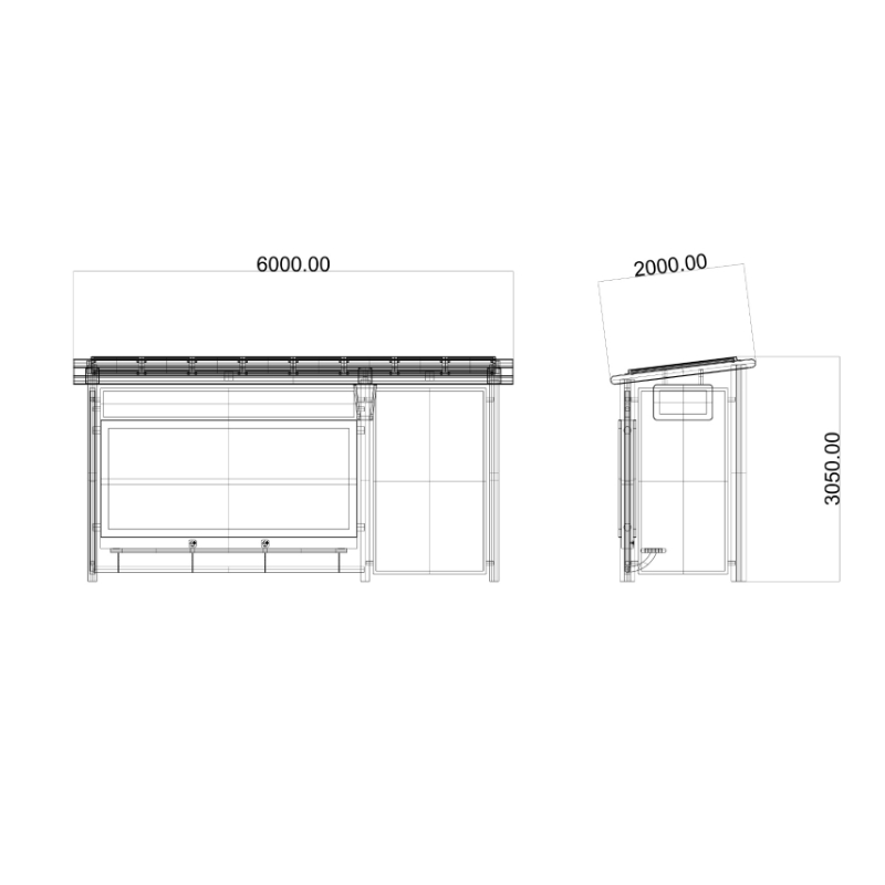 تصميم مأوى محطة الحافلات المعدنية-HCT-0069
