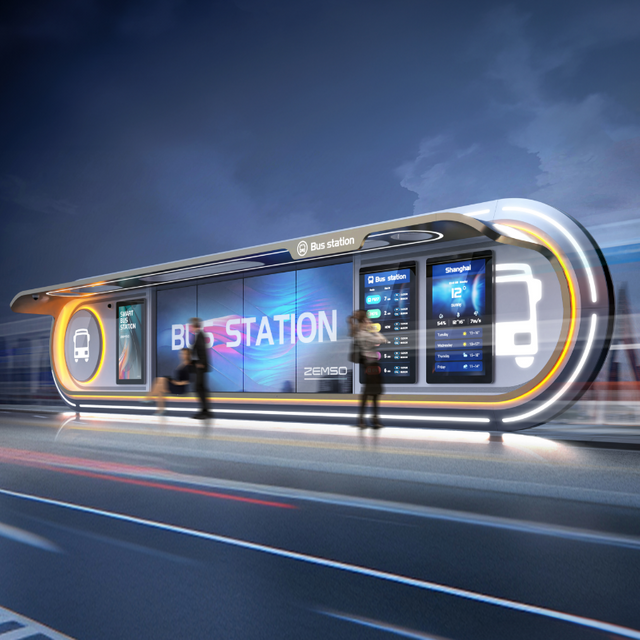 Pensilina per autobus multifunzionale intelligente alimentata dall'intelligenza artificiale ZEMSO-HCT-0001
