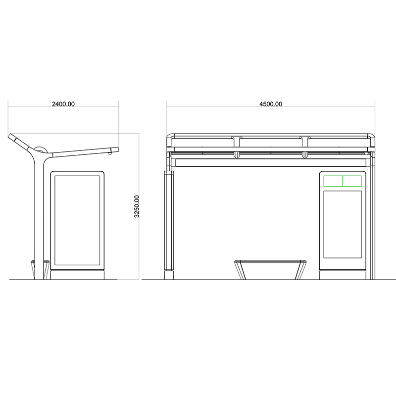  Adăpost metalic pentru stația de autobuz-HCT-0128
