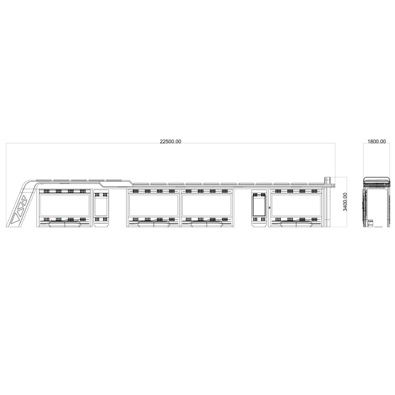 Utomhus Smart Metal Bus Stop Shelter-ZEMSO-HCT-0039