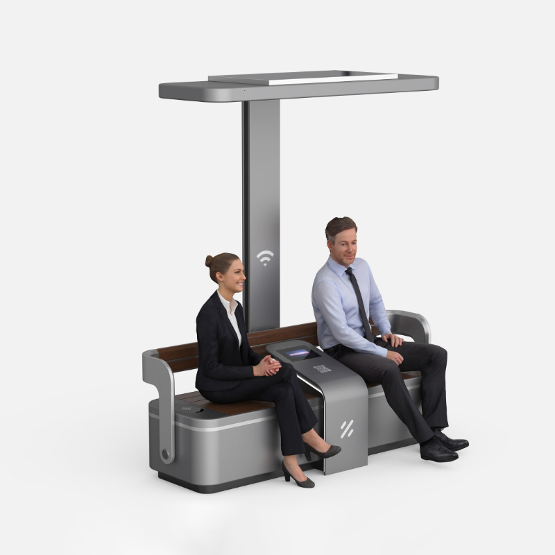 Panchina solare intelligente in attesa della stazione degli autobus ZEMSO-ZY-0013