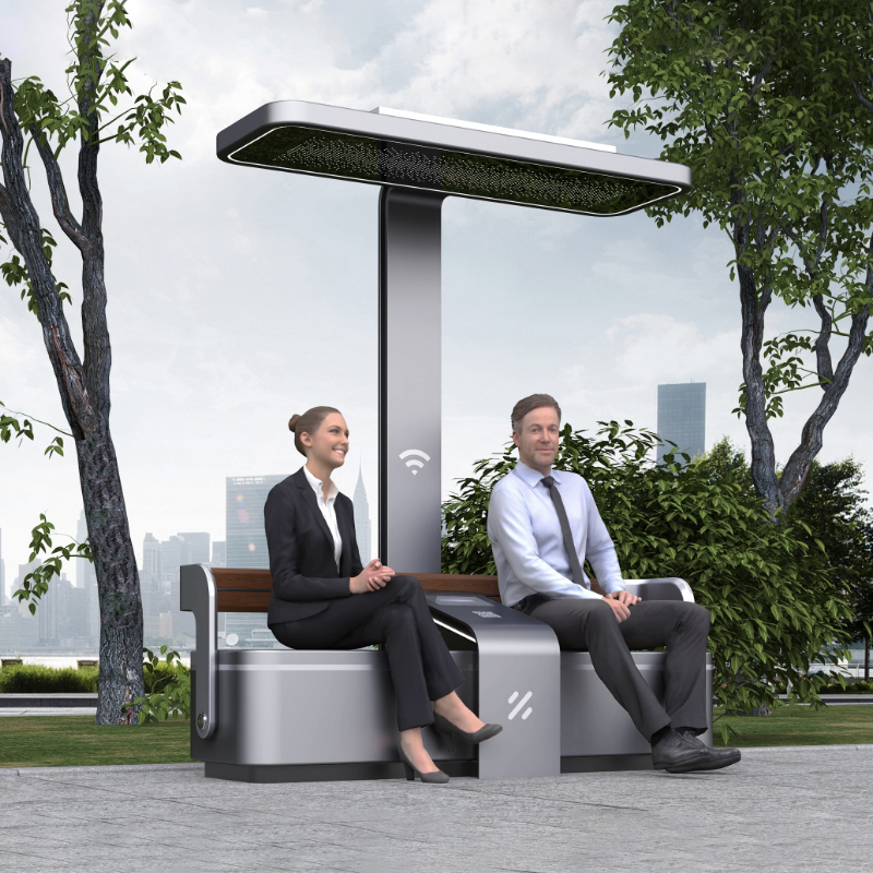 Odottava linja-autoasema Smart Solar Bench ZEMSO-ZY-0013