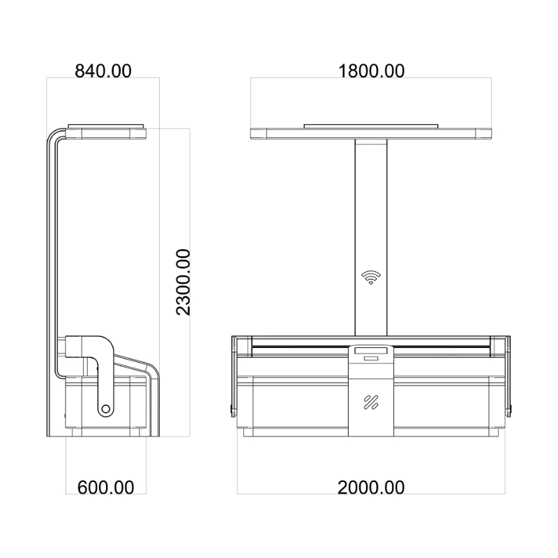 Odottava linja-autoasema Smart Solar Bench ZEMSO-ZY-0013