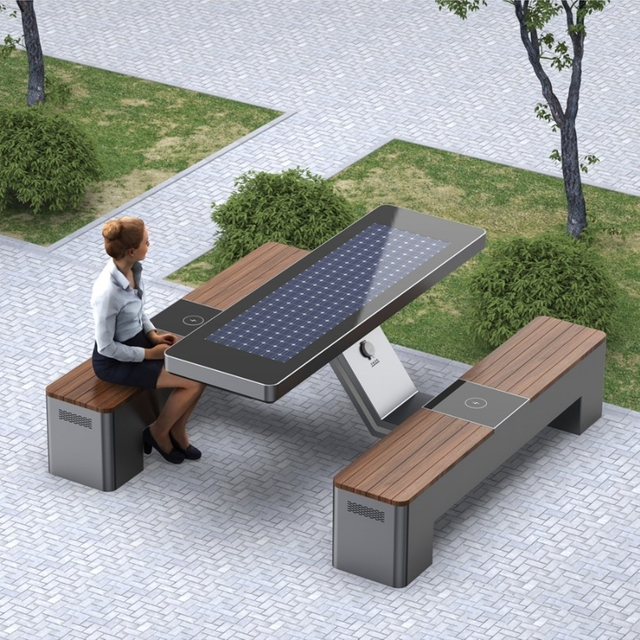 Outdoor Solar Charging Bench para sa mga Pampublikong Lugar ZEMSO-ZY-0005